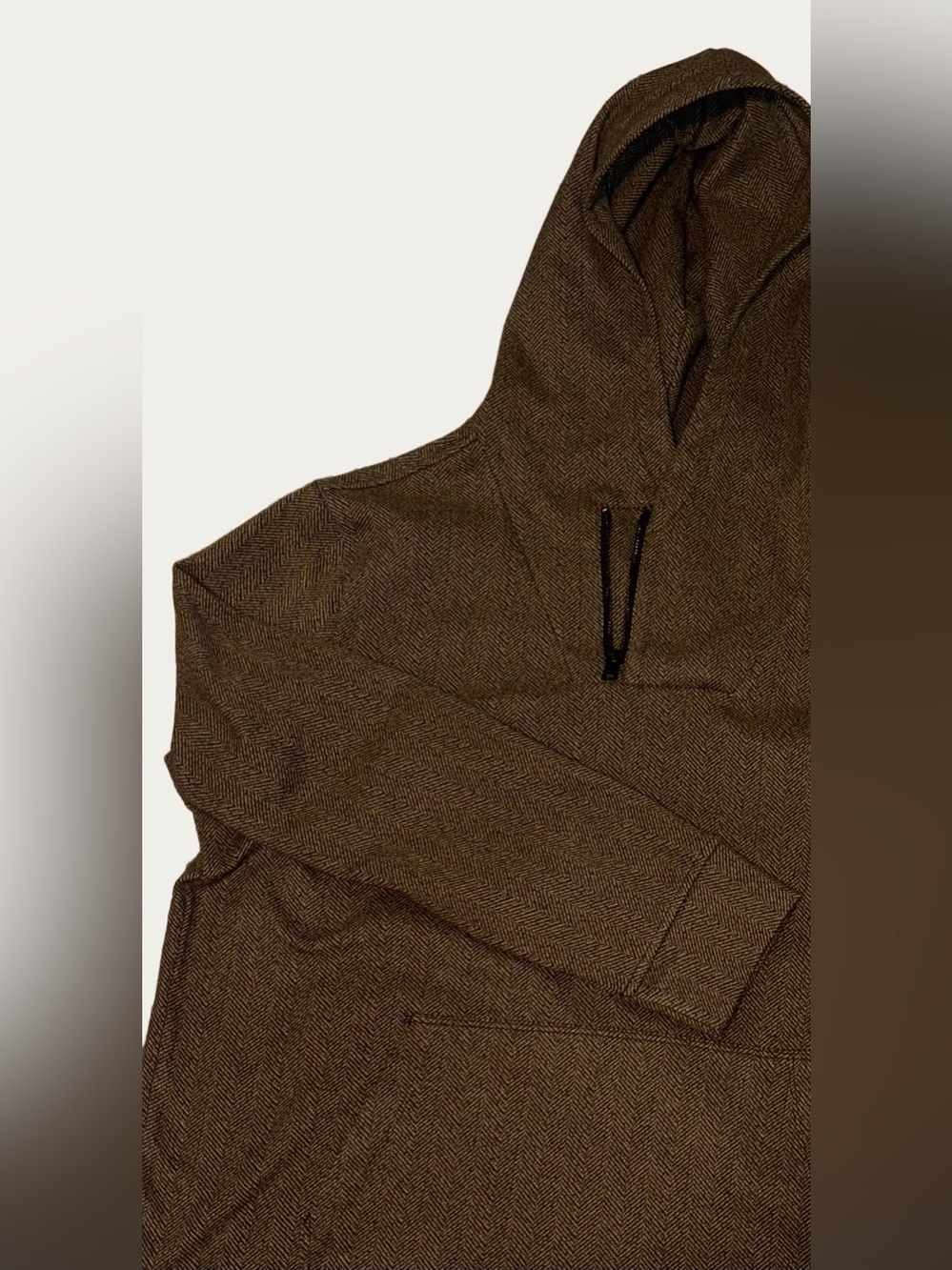 Express Brown Herringbone Jacket Lining Detail